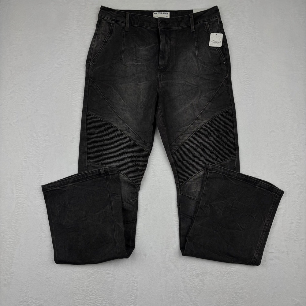 Free People We The Free Vector Moto Flare Jeans Beta Brown Mid Rise OB1910735 31